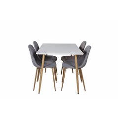 Polar Dining Table - 120*75*H75 - White / Oak, Polar Dining Chair - Grey / Oak_4