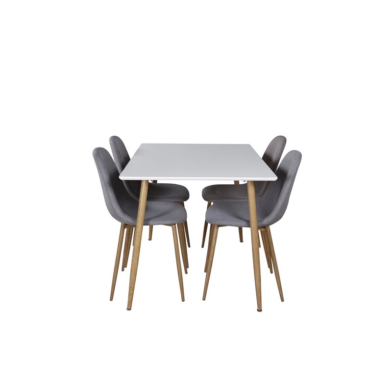 Polar Dining Table - 120*75*H75 - White / Oak, Polar Dining Chair - Grey / Oak_4