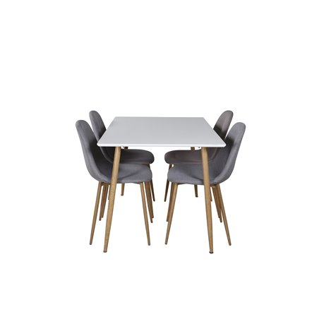 Polar Dining Table - 120*75*H75 - White / Oak, Polar Dining Chair - Grey / Oak_4