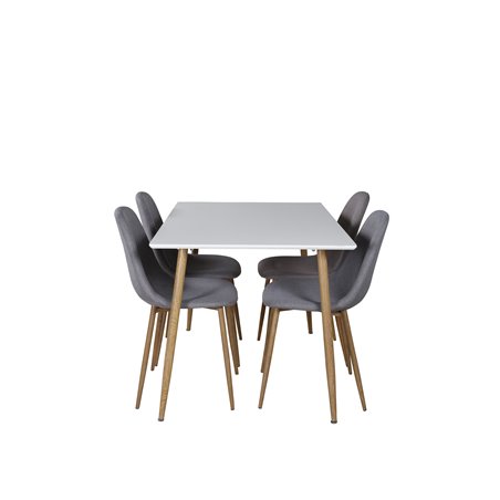 Polar Dining Table - 120*75*H75 - White / Oak, Polar Dining Chair - Grey / Oak_4