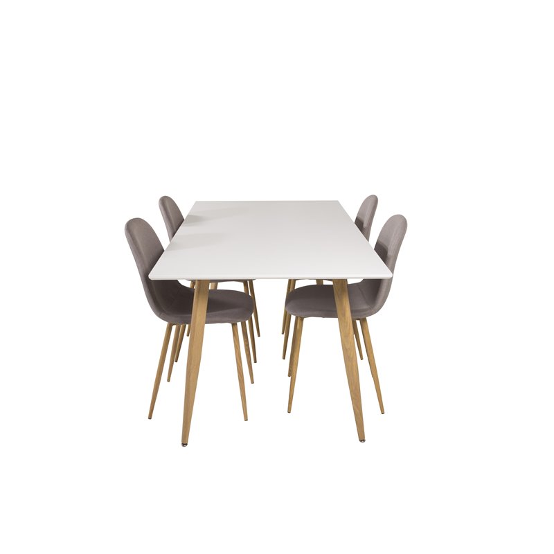 Polar Dining Table - 180*90*H75 - White / Oak, Polar Dining Chair - Grey / Oak_4