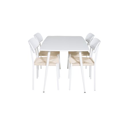 Polar Dining table 120 cm - White White, Polly Dining Chair - Nature / White_4