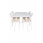 Polar Dining table 120 cm - White White, Polly Dining Chair - Nature / White_4