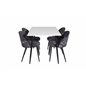 Polar Dining Table - 120*75*H75 - White / Black, Velvet Dining Chair - Black Flower fabric_4