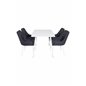 Polar Dining table 120 cm - White White, Plaza Dining Chair - White Legs - Black Fabric_4