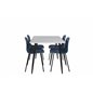 Polar Spisebord - 120 * 75 * H75 - Hvid / Sort, Arctic Dining Chair - Sorte Ben - Blue Pla stic_4