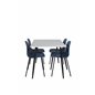 Polar Dining Table - 120*75*H75 - White / Black, Arctic Dining Chair - Black Legs - Blue Plastic_4