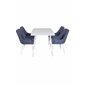 Polar Dining table 120 cm - White White, Plaza Dining Chair - White Legs - Blue Fabric_4