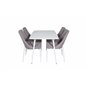 Polar ruokapöytä 120 cm - Valkoinen Valkoinen, Leone 2 Ruokapöydän tuoli - Harmaa / Valkoinen_4