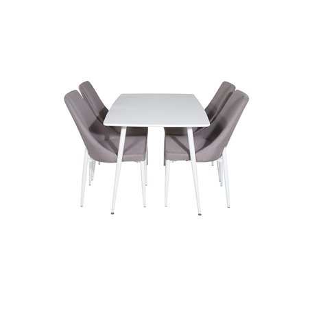 Polar ruokapöytä 120 cm - Valkoinen Valkoinen, Leone 2 Ruokapöydän tuoli - Harmaa / Valkoinen_4