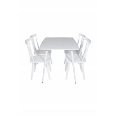 Polar Dining table 120 cm - White White, Mariannelund Windsor Chair - White_4