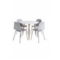 Polar Dining Table ø 90cm - White / Oak, Arctic Dining Chair - Grey Legs - Grey Plastic_4