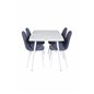 Polar Dining table 120 cm - White White, Polar Dining Chair - White Legs - Blue Fabric_4