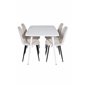 Polar Dining table 120 cm - White White, Polar Dining Chair- Black legs / Beige Velvet (ersätter 19902-880)_4