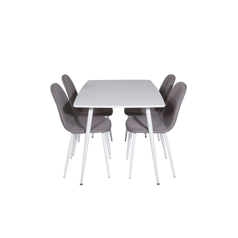 Polar Dining table 120 cm - White White, Polar Dining Chair - Grey / White_4