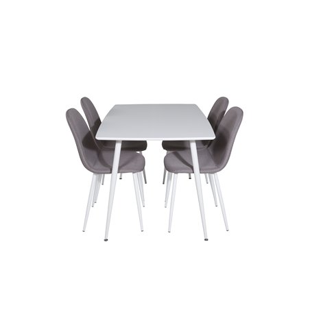 Polar Dining table 120 cm - White White, Polar Dining Chair - Grey / White_4