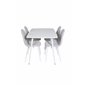 Polar Dining table 120 cm - White White, Polar Dining Chair - White Legs - Light Grey Fabric_4