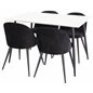 Polar Dining Table - 120*75*H75 - White / Black, Velvet Dining Chair - Black / Black_4