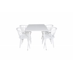 Polar Dining table 120 cm - White White, Bullerbyn Windsor Dining Chair - White_4