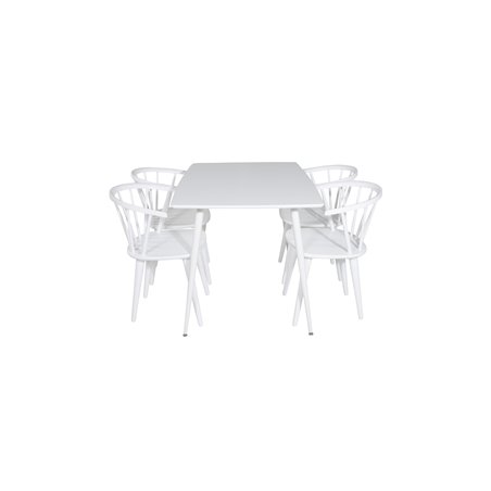 Polar Dining table 120 cm - White White, Bullerbyn Windsor Dining Chair - White_4