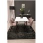 Polar Dining Table - 120*75*H75 - White / Black, Velvet Dining Chair Corduroy - Pink / Black_4