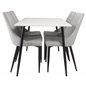 Polar Dining Table - 120*75*H75 - White / Black, Leone Dining Chair - Grey / Black_4