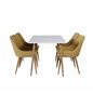 Polar Dining Table - 120*75*H75 - White / Oak, Plaza Dining Chair - Yellow / Oak_4