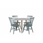 Polar Dining Table ø 90cm - White / Oak, Lönneberga Windsor Chair - Mint Green_4