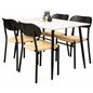 Polar Dining Table - 120*75*H75 - White / Black, Polly Dining Chair - Nature / Black_4