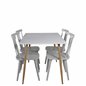 Polar Dining Table - 120*75*H75 - White / Oak, Mariannelund Windsor Chair - Grey_4