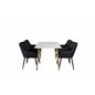 Polar Dining Table - 120*75*H75 - White / Oak, Comfort Dining Chair - Black / Black_4