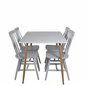 Polar Dining Table - 120*75*H75 - White / Oak, Lönneberga Windsor Chair - Light Grey_4