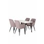 Polar Dining Table - 120*75*H75 - White / Black, Comfort Dining Chair - Pink / Black_4