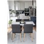 Polar Dining Table - 120*75*H75 - White / Oak, Windu Dining Chair - Grey / Oak_4