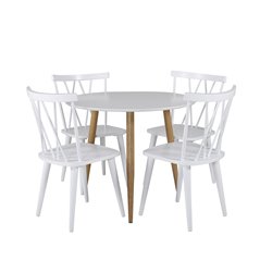 Polar Spisebord ø 90cm - Hvid / Eg, Mariannelund Windsor Stol - Hvid_4