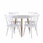 Polar Dining Table ø 90cm - White / Oak, Mariannelund Windsor Chair - White_4
