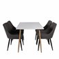 Polar Dining Table - 120*75*H75 - White / Oak, Plaza Dining Chair - Dark Grey / Black_4