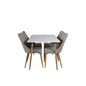 Polar Dining Table - 120*75*H75 - White / Oak, Leone Dining Chair - Light Grey / Oak_4