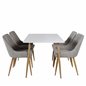 Polar Dining Table - 120*75*H75 - White / Oak, Plaza Dining Chair - Light Grey / Oak_4