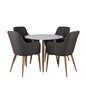 Polar Dining Table ø 90cm - White / Oak, Comfort Dining Chair - Dark Grey / Oak_4