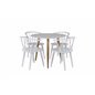 Polar Dining Table ø 90cm - White / Oak, Bullerbyn Windsor Dining Chair - White_4