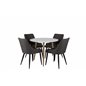 Polar Dining Table ø 90cm - White / Oak, Plaza Dining Chair - Dark Grey / Black_4