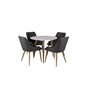 Polar Dining Table ø 90cm - White / Oak, Plaza Dining Chair - Dark Grey / Oak_4