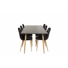 Polar Dining Table - 180*90*H75 - Black / Oak, Polar Dining Chair - Black / Oak_6