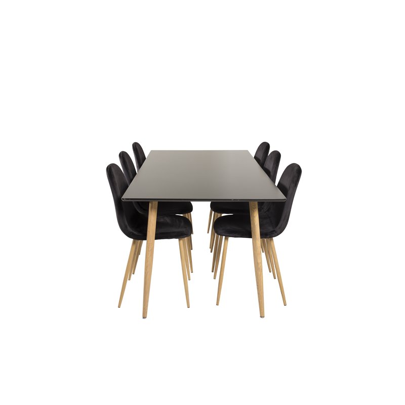 Polar Dining Table - 180*90*H75 - Black / Oak, Polar Dining Chair - Black / Oak_6