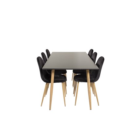 Polar Dining Table - 180*90*H75 - Black / Oak, Polar Dining Chair - Black / Oak_6