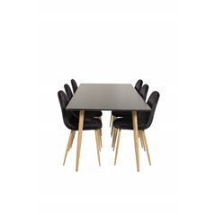 Polar Dining Table - 180*90*H75 - Black / Oak, Polar Dining Chair - Black / Oak_6