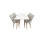 Polar Dining Table - 180*90*H75 - White / Oak, Leone Dining Chair - Light Grey / Oak_6