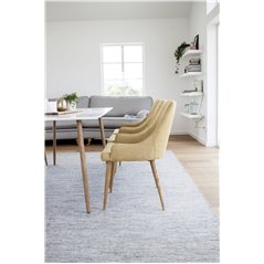 Polar Dining Table - 180*90*H75 - White / Oak, Plaza Dining Chair - Yellow / Oak_6