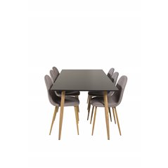 Polar Dining Table - 180*90*H75 - Black / Oak, Polar Dining Chair - Grey / Oak_6